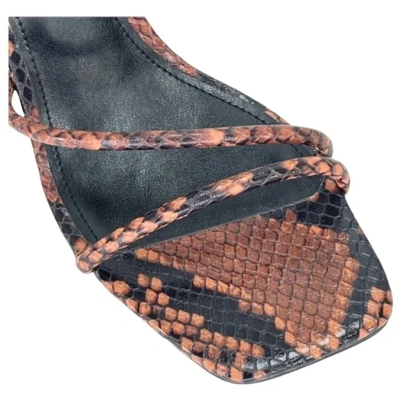 Marc Fisher LTD Womens Sandal 6M Jiny2 Brown Snake Print Block Heel - Picture 8 of 16